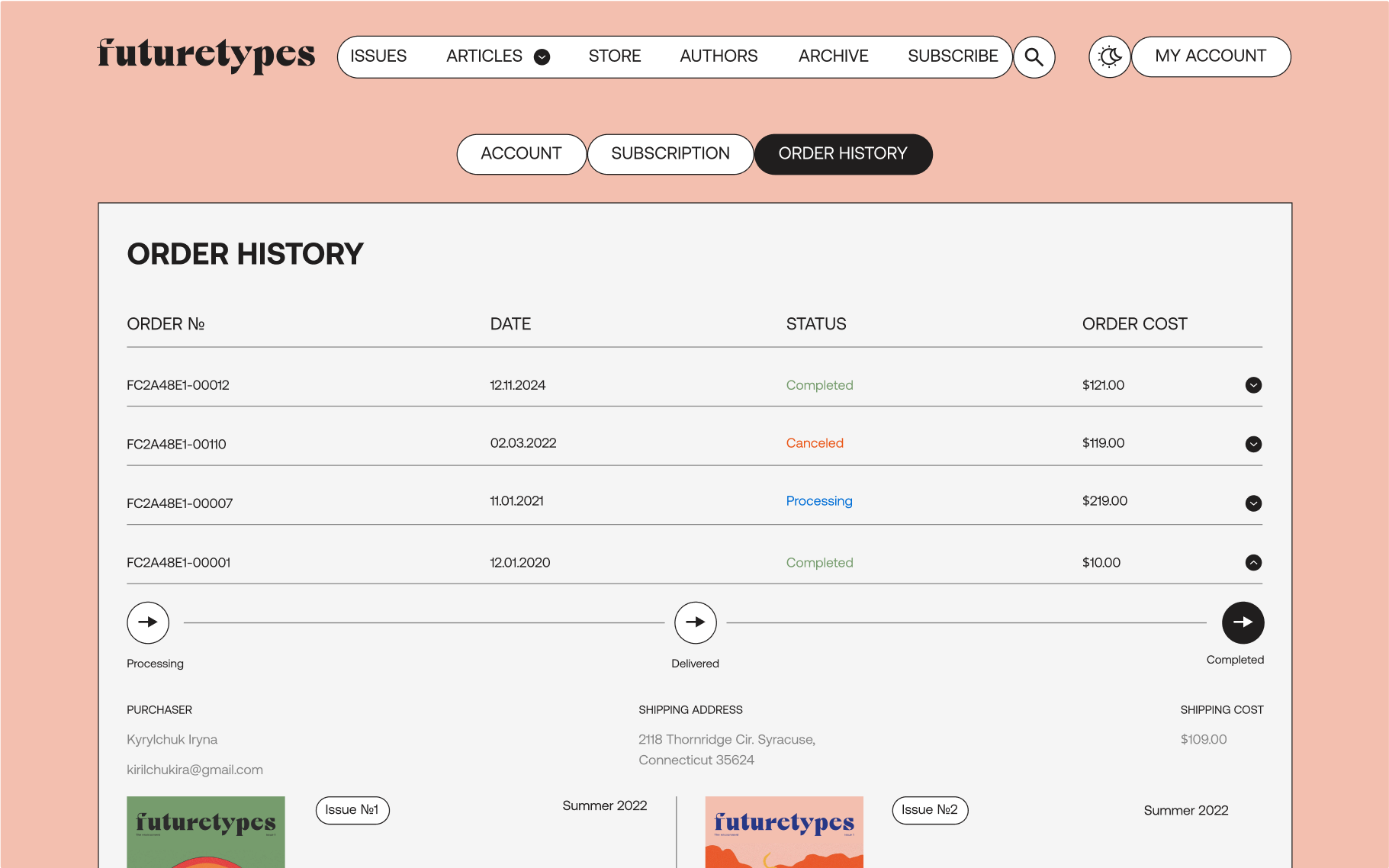 Future Types website