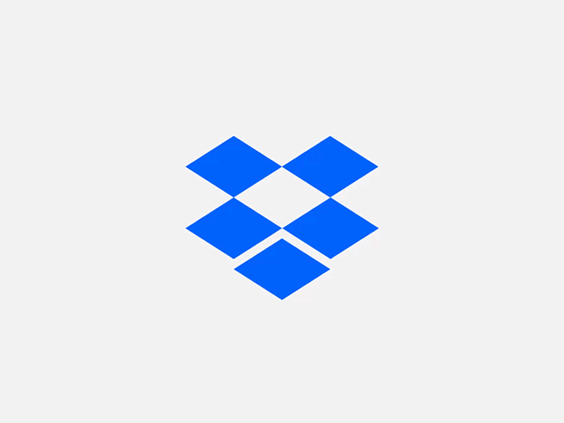  The blue Dropbox logo, consisting of several blue diamond shapes forming a box, on a light gray background.