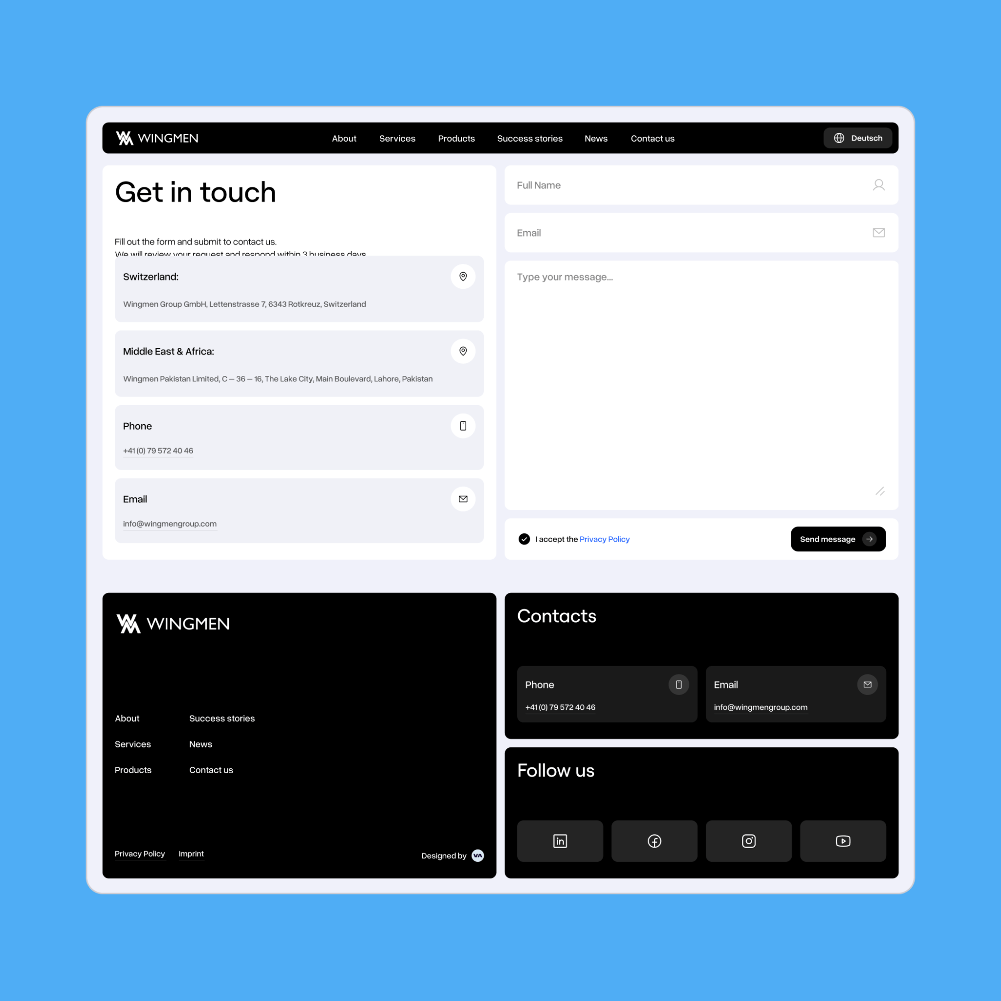 Wingmen Contact form