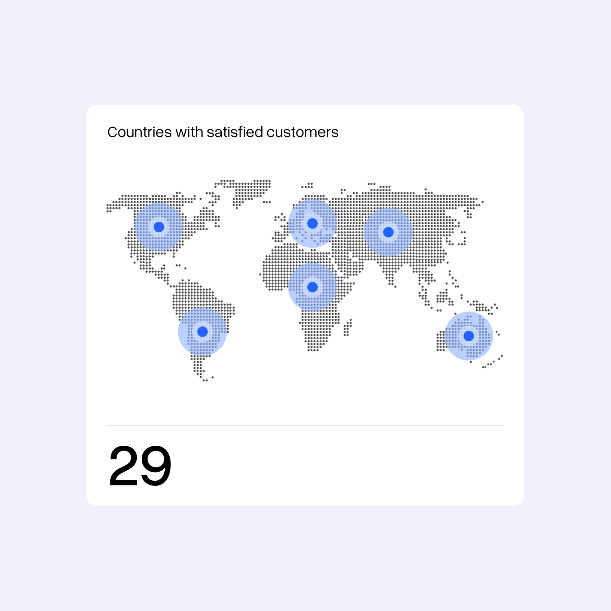 World map showing 29 countries