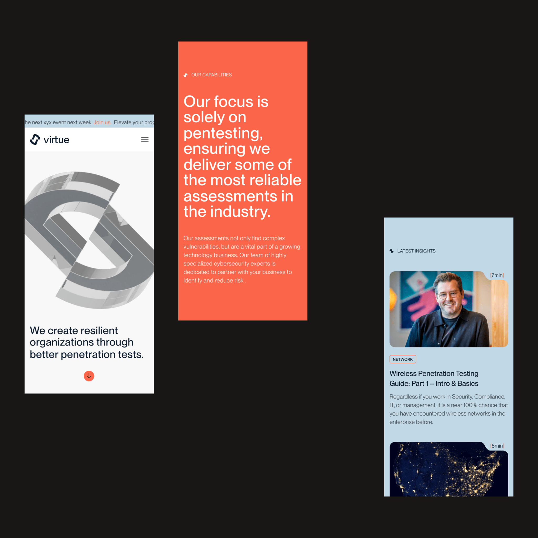 Mobile views of Virtue site