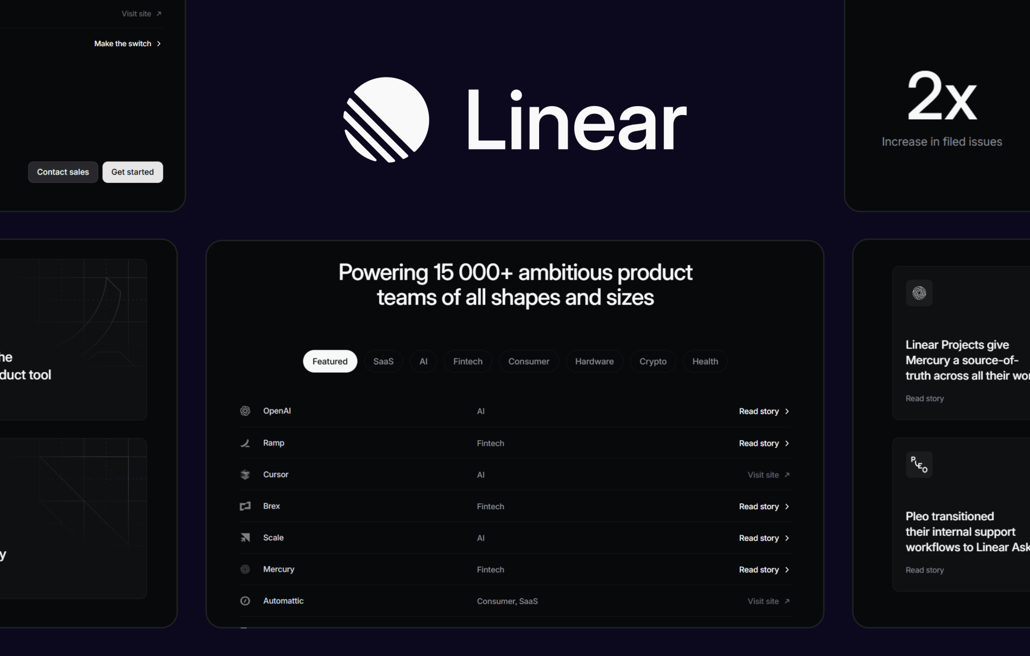 Linear product teams showcase