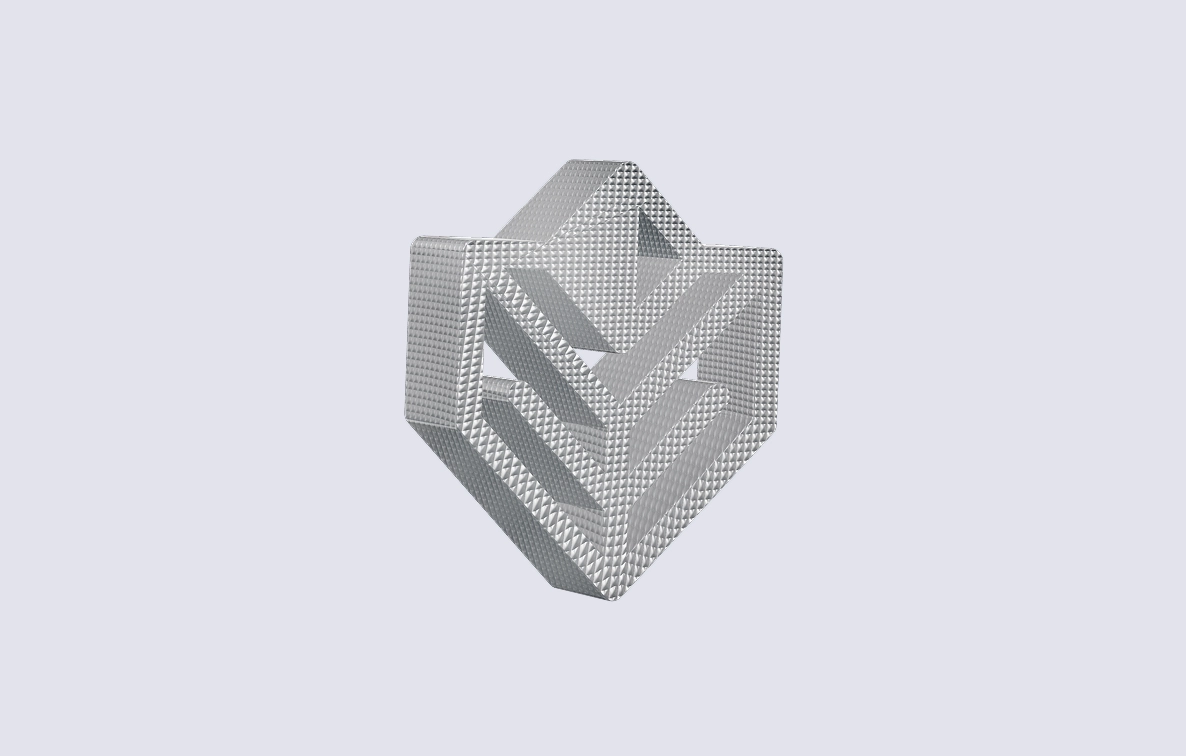 3D geometric design representing Valmax’s motion design service with over 200 completed projects.