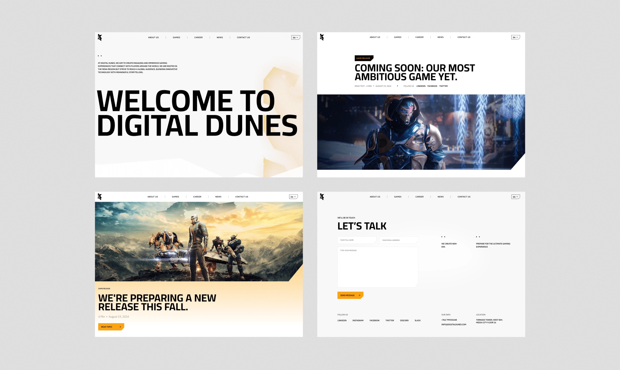Digital Dunes website mockups