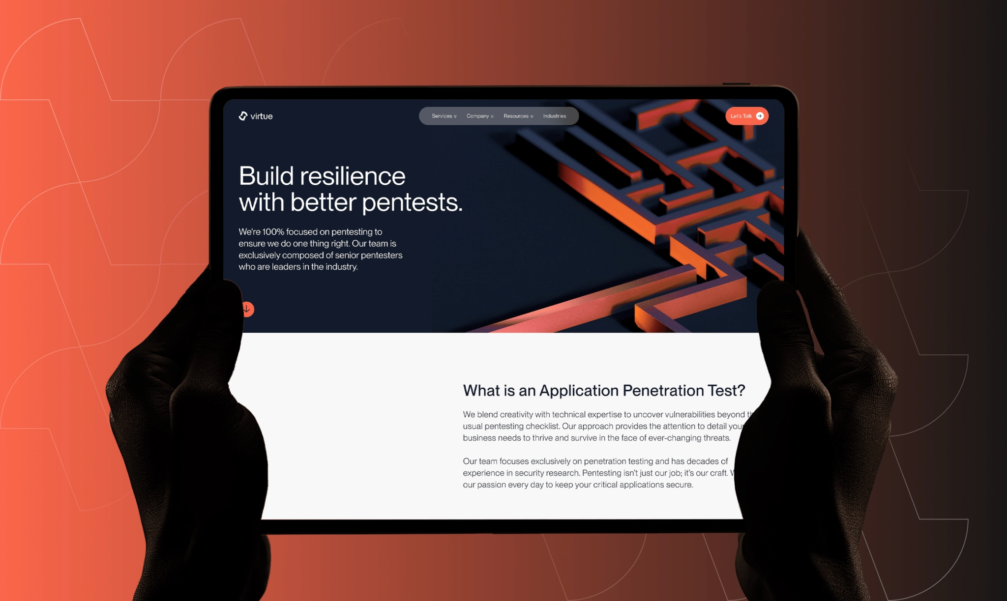 Pentesting site on tablet