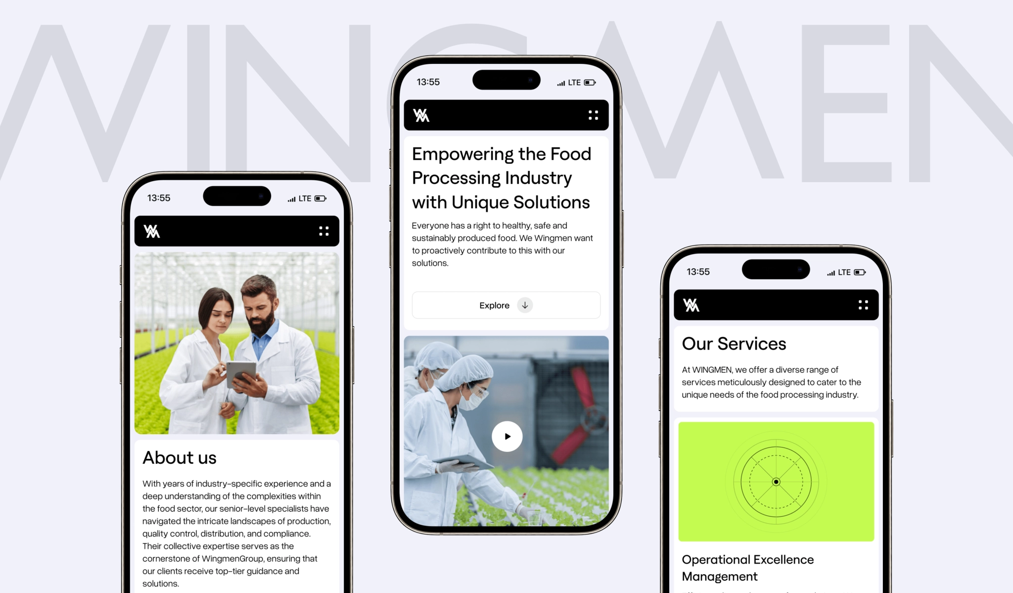 Wingmen mobile site preview