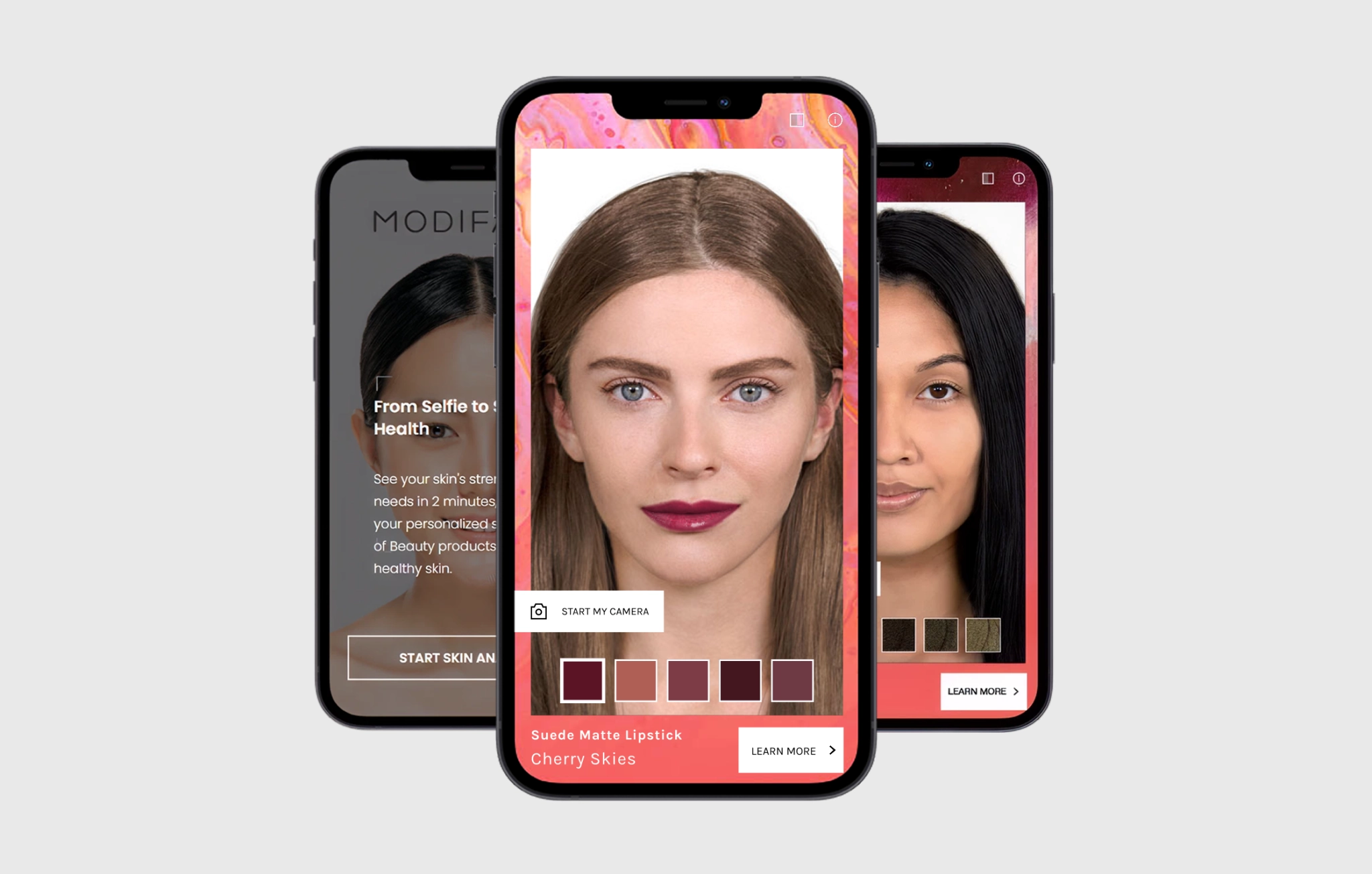Mobile app testing lipstick shades