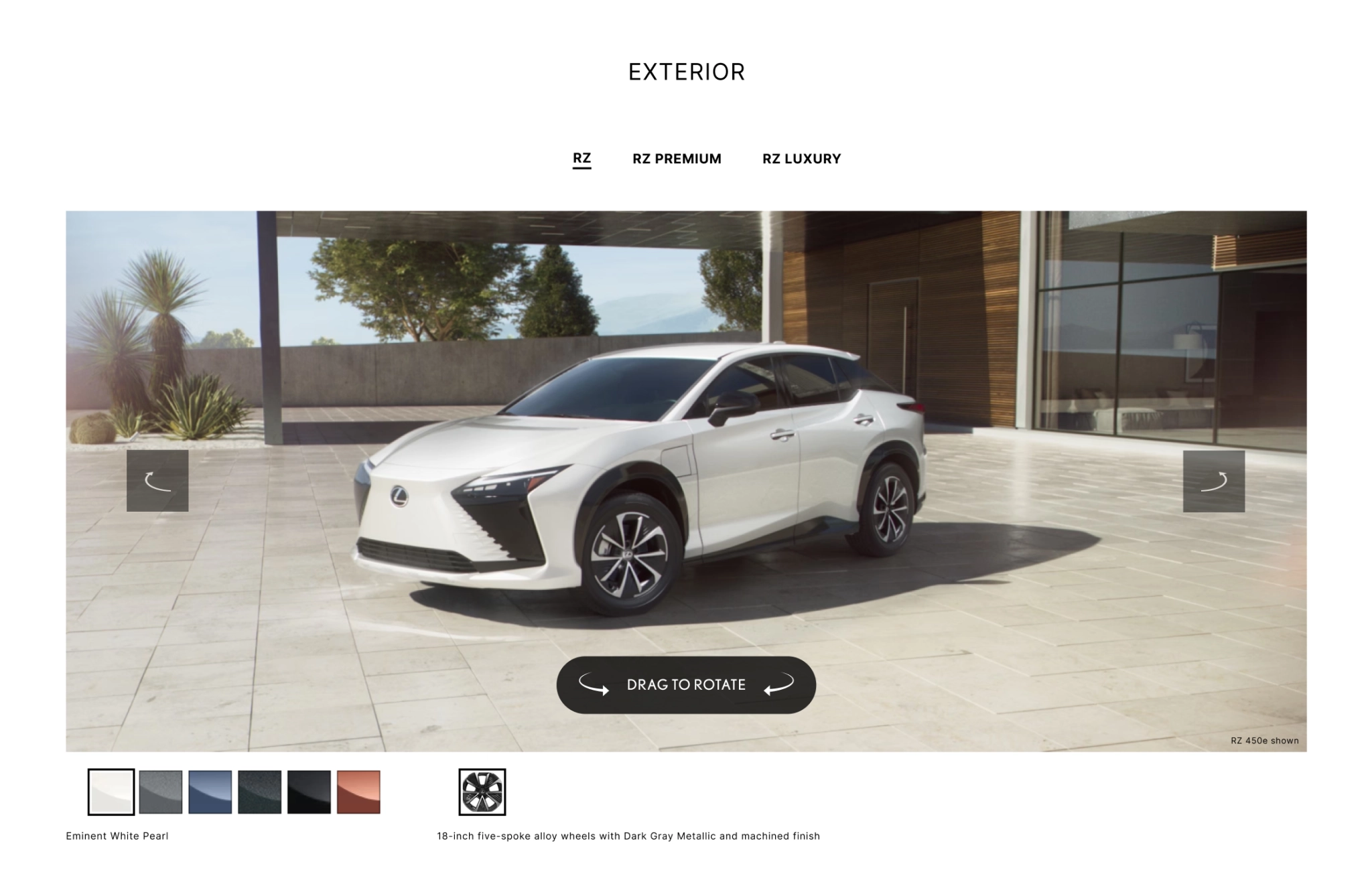 Interactive car model with color options