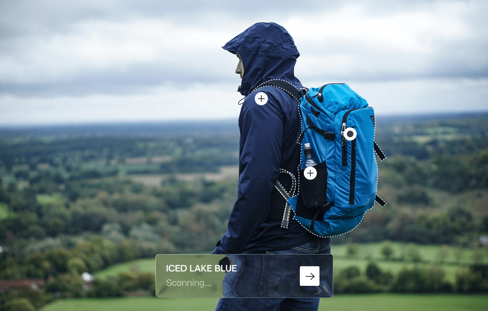 Backpack details identified with AR scanning