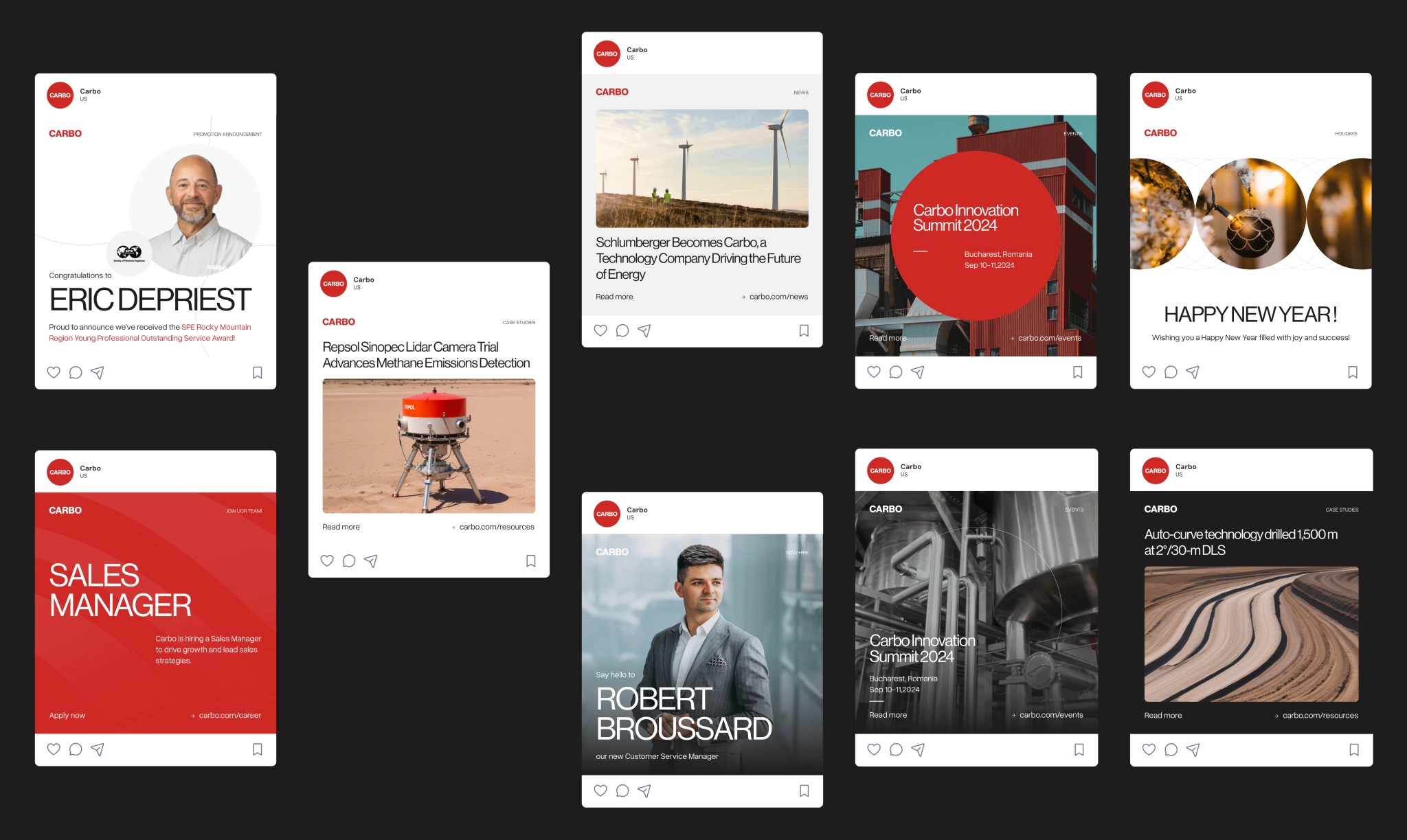 CARBO social media post designs