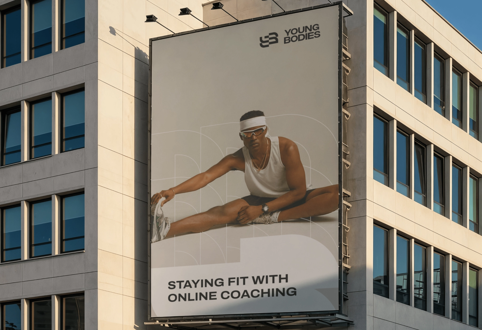 Outdoor ad with Young Bodies branding