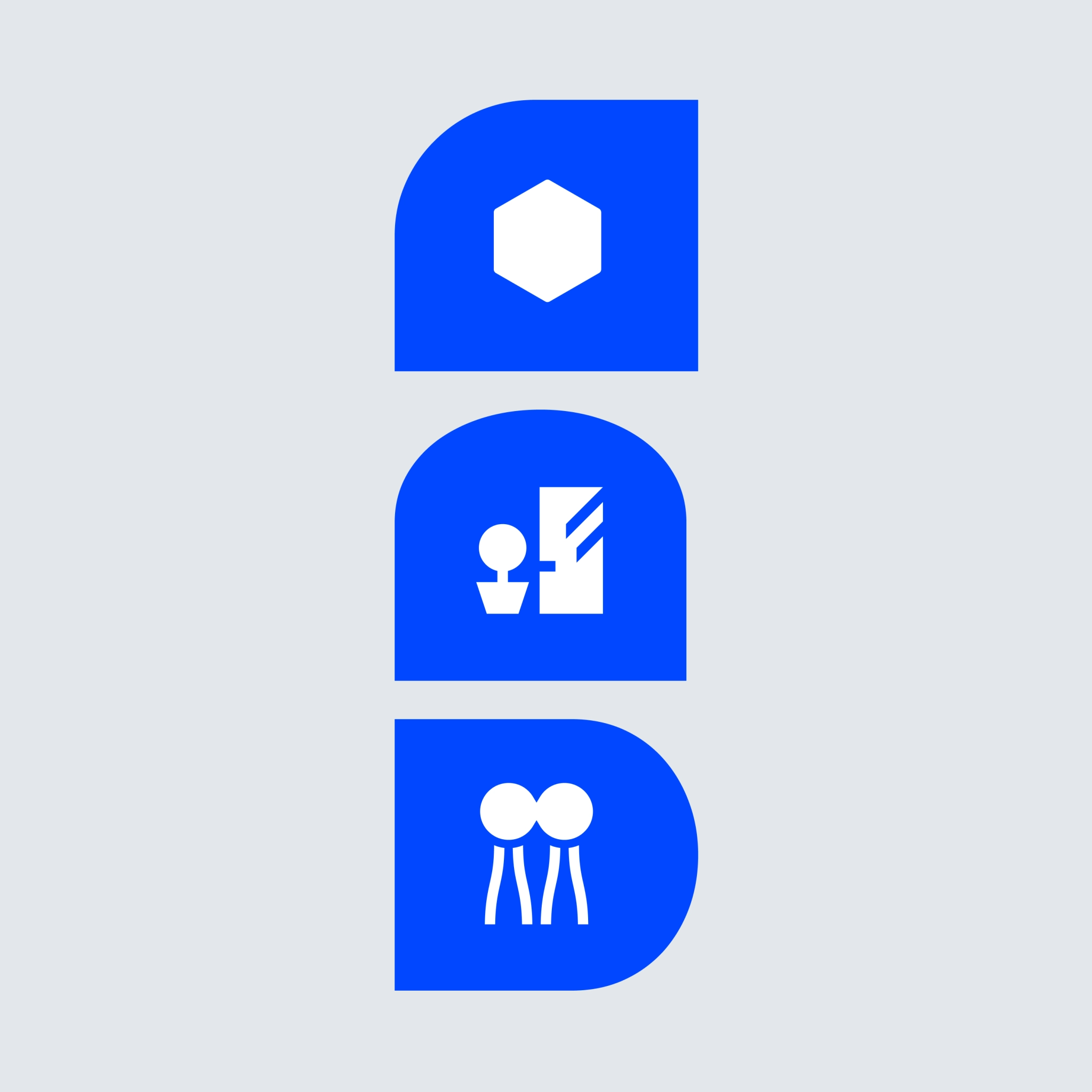 Blue APG icons for features