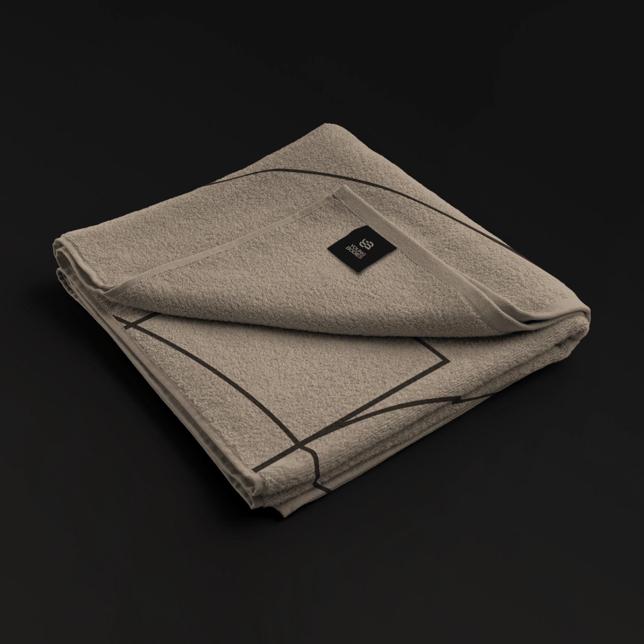 Beige towel with branding
