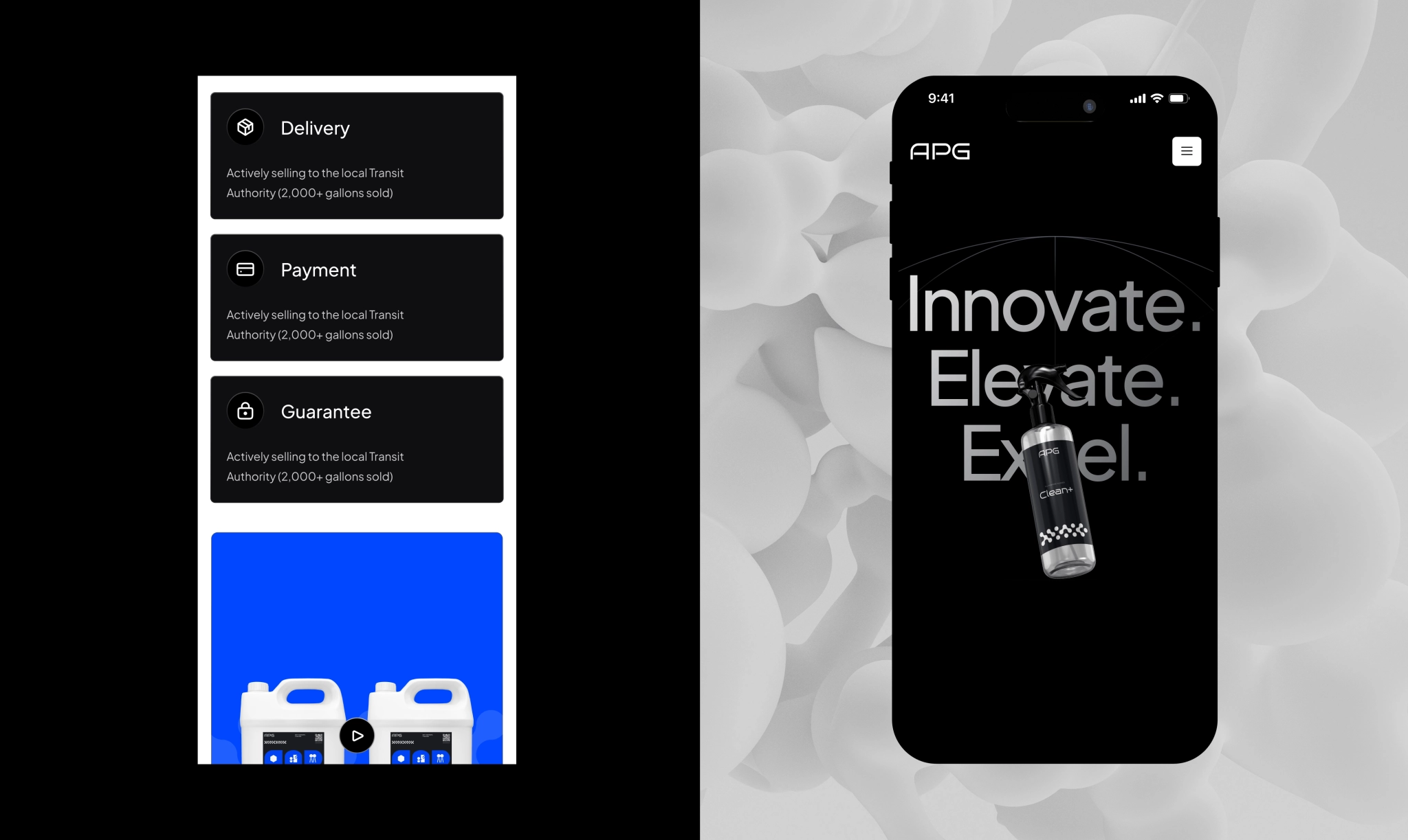 Mobile app product showcase
