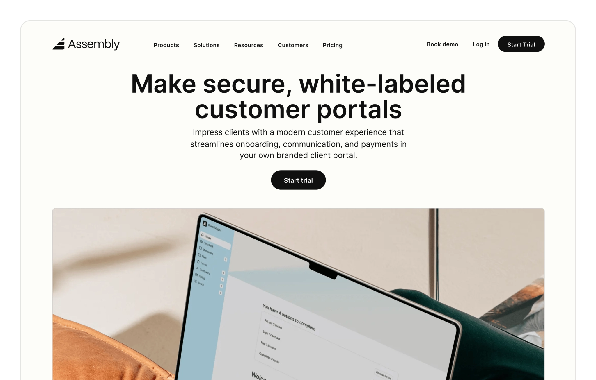 Assembly customer portal page