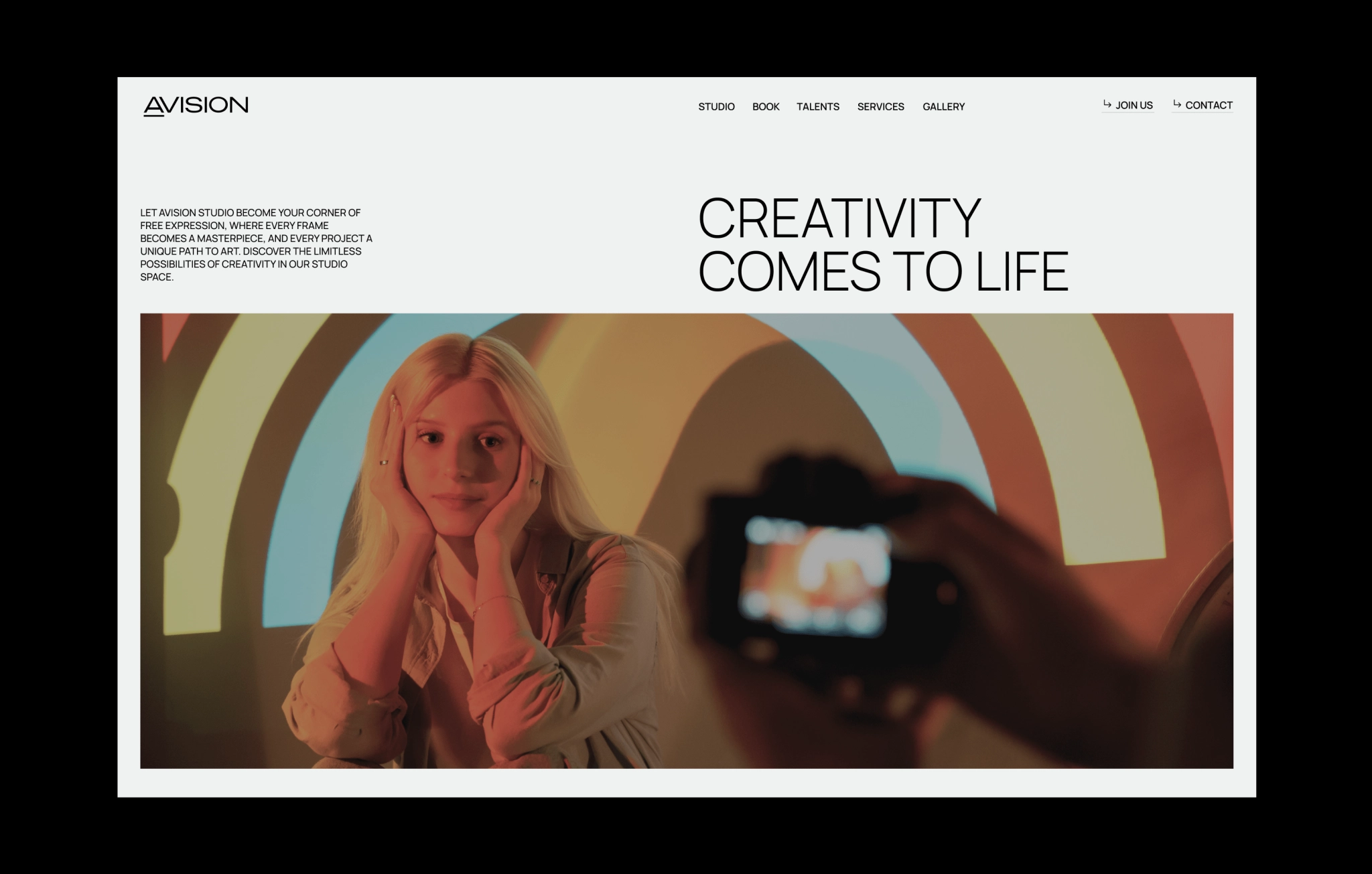 Studio photoshoot with model