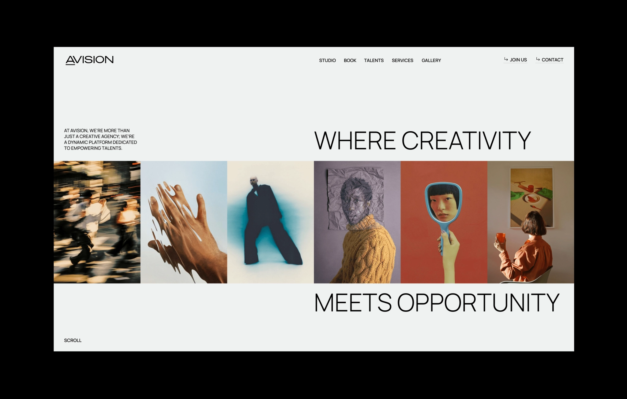 Creative agency homepage design