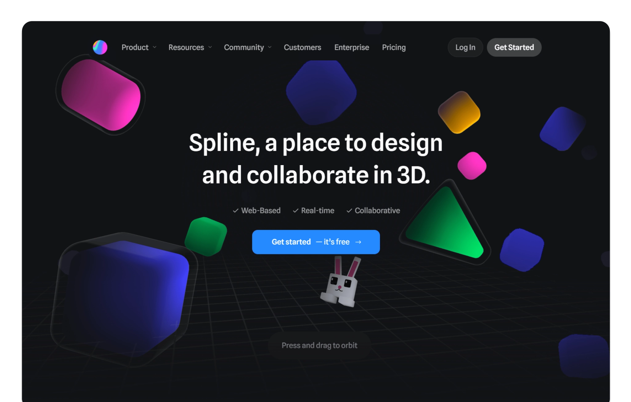 Spline 3D design homepage