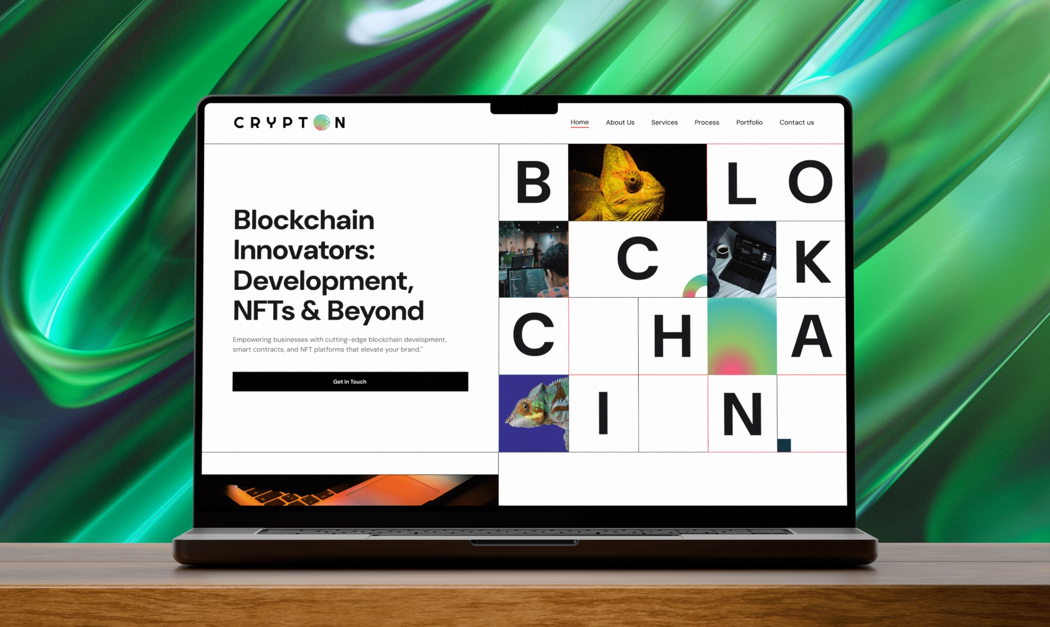 Laptop displaying Crypton blockchain website