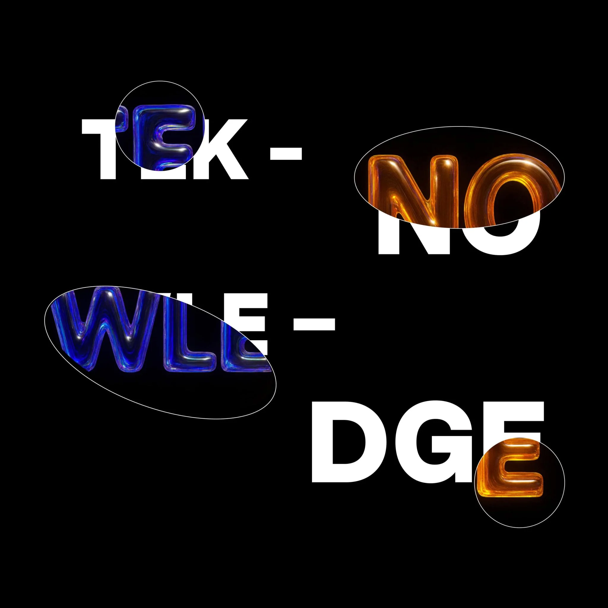 Glass letters TeKnowledge artwork