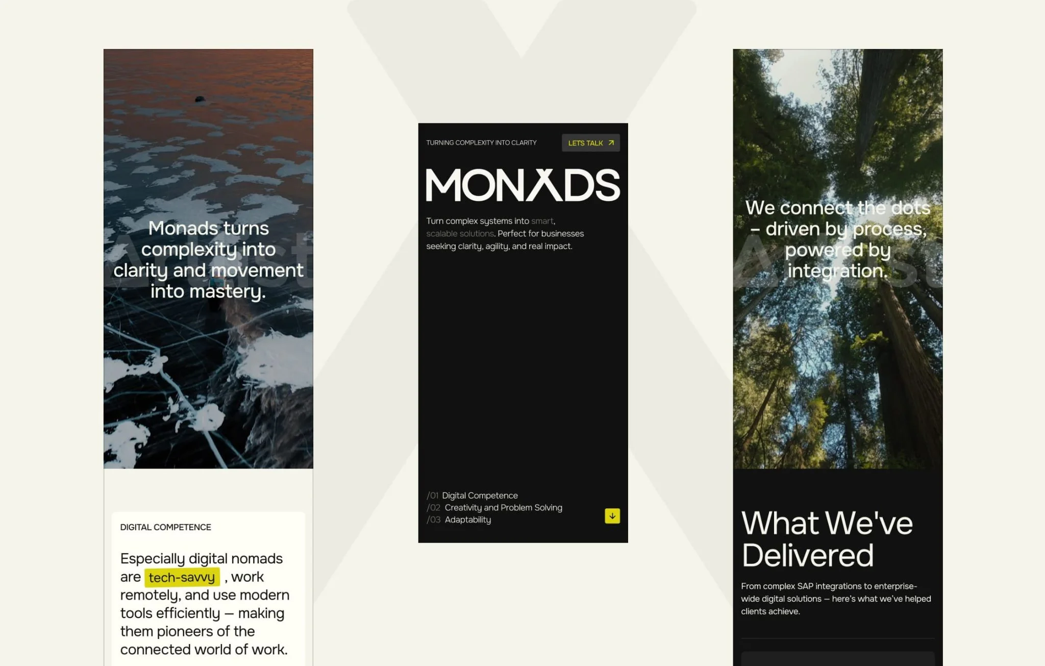 Monads clarity and delivery sections