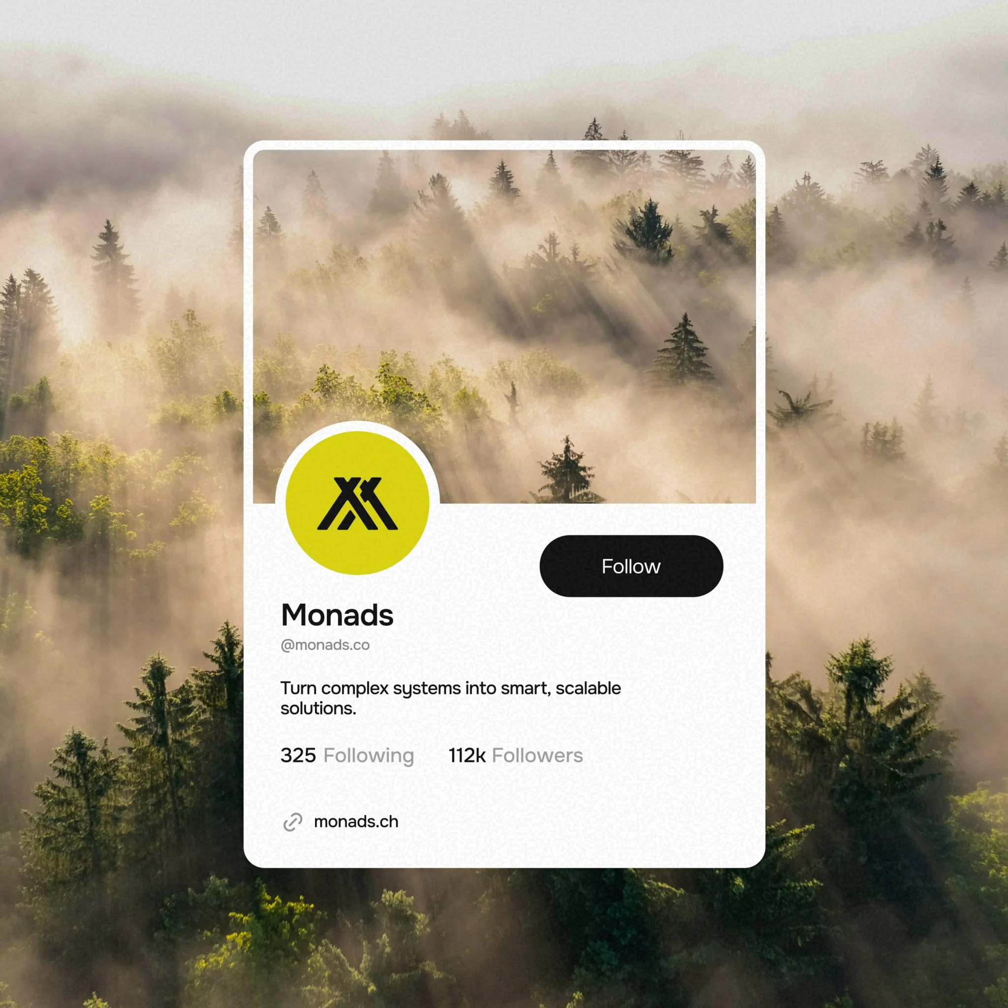 Monads social profile preview